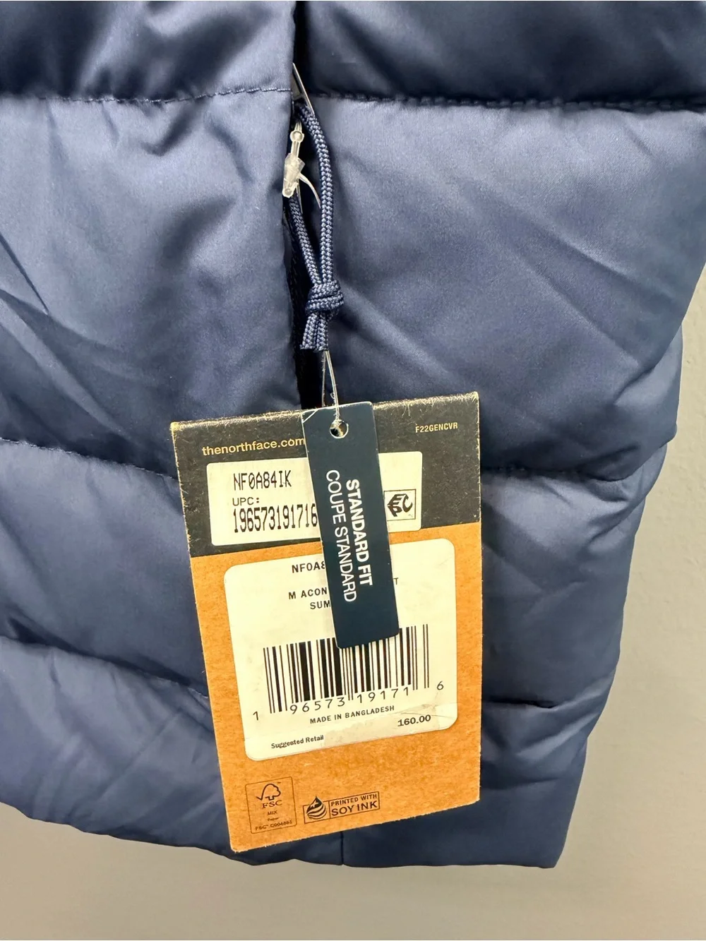 NWT The North Face Aconcagua 3 Down Vest Summit Navy Men XXL $160
